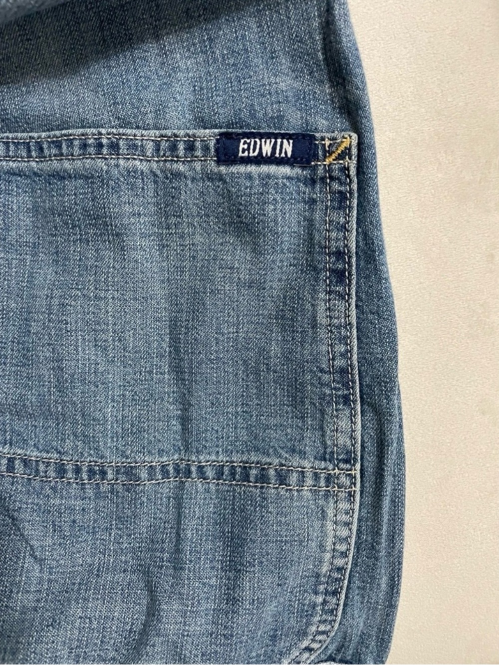 NWT Anthropologie Edwin Sadie Utility Denim Overalls RipTide Size L - Picture 10 of 10